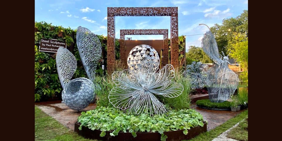 Best trade stand by Garden Steel Sculptures at the RHS Hampton Court Garden Festival 2021